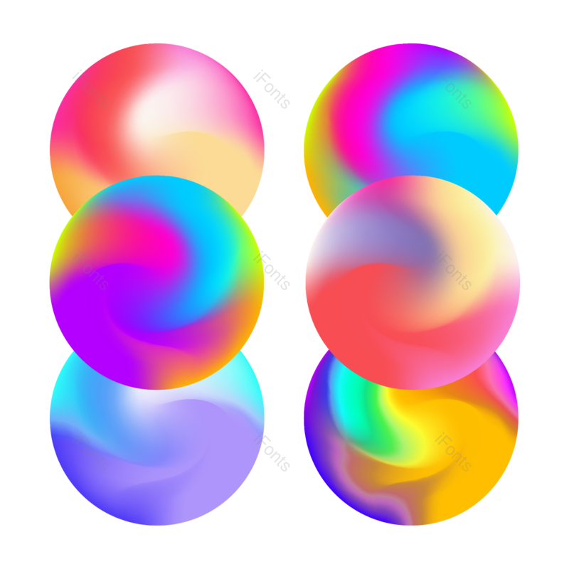 618图片,炫彩元素,渐变PNG,圆形素材免抠素材